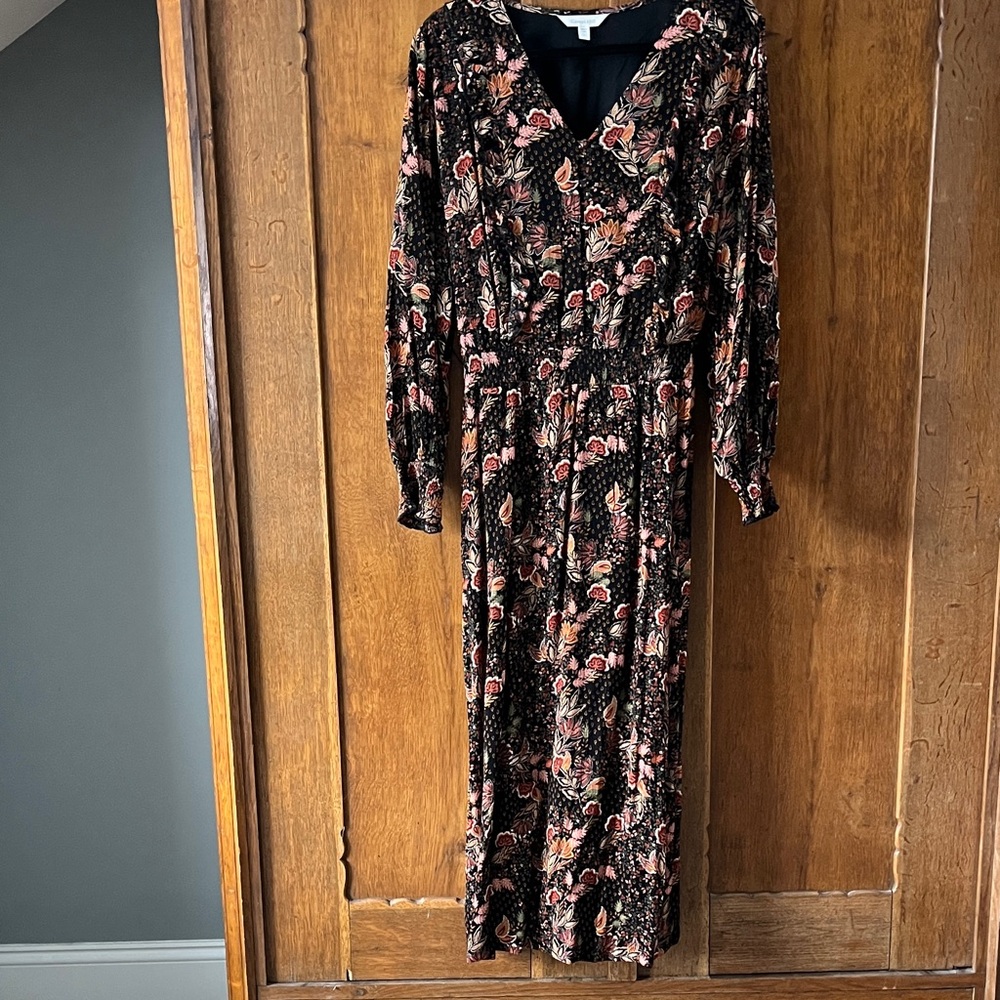 Floral Black and Pink Women's Dress